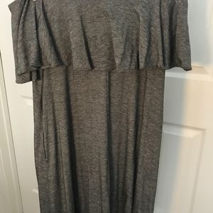 Women's Off-Shoulder Charcoal Gray Dress